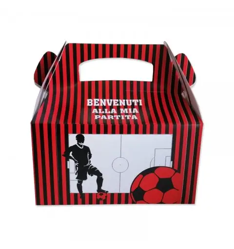 Box Contenitore Caramelle e Pop Corn tema Squadra Rosso Nera
