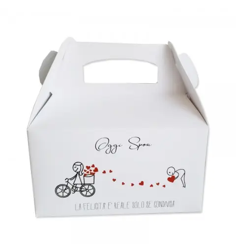 Box Contenitore Caramelle e Pop Corn tema Wedding - Sposi Bici