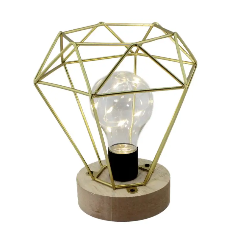 lanterna in metallo oro con luce 1126 -  45x30x35cm