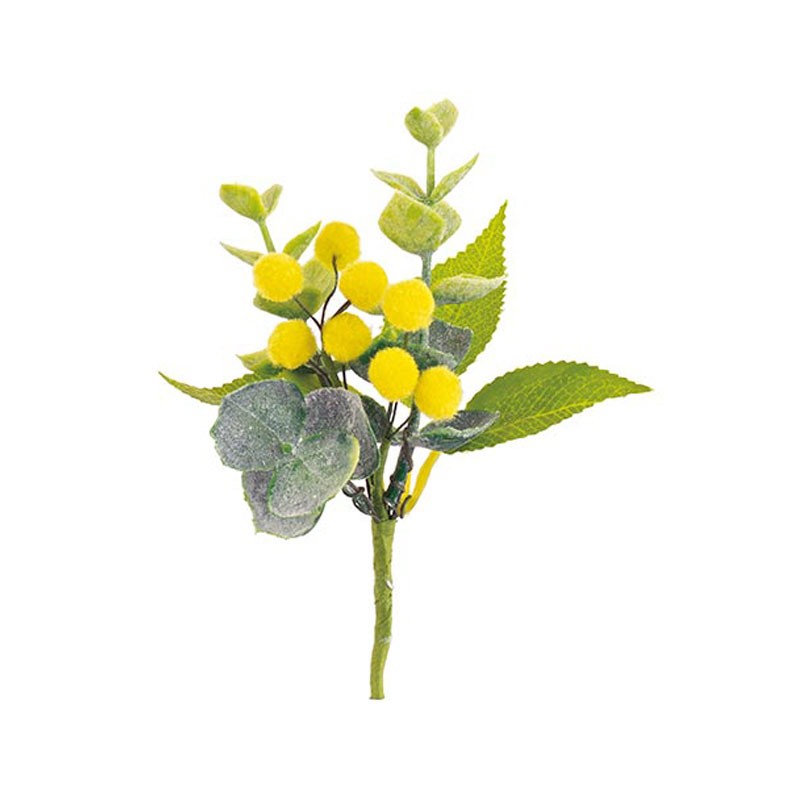 Rametto di mimosa gialla con picks 6880 - 15 cm