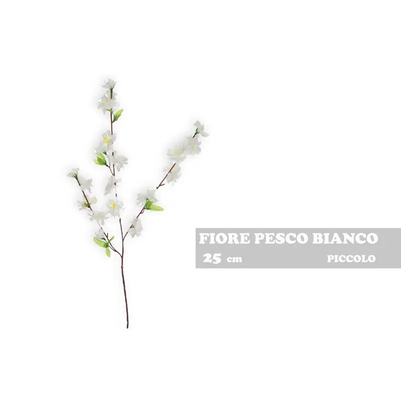 Ramo fiore di pesco bianco artificiale 25cm 2515