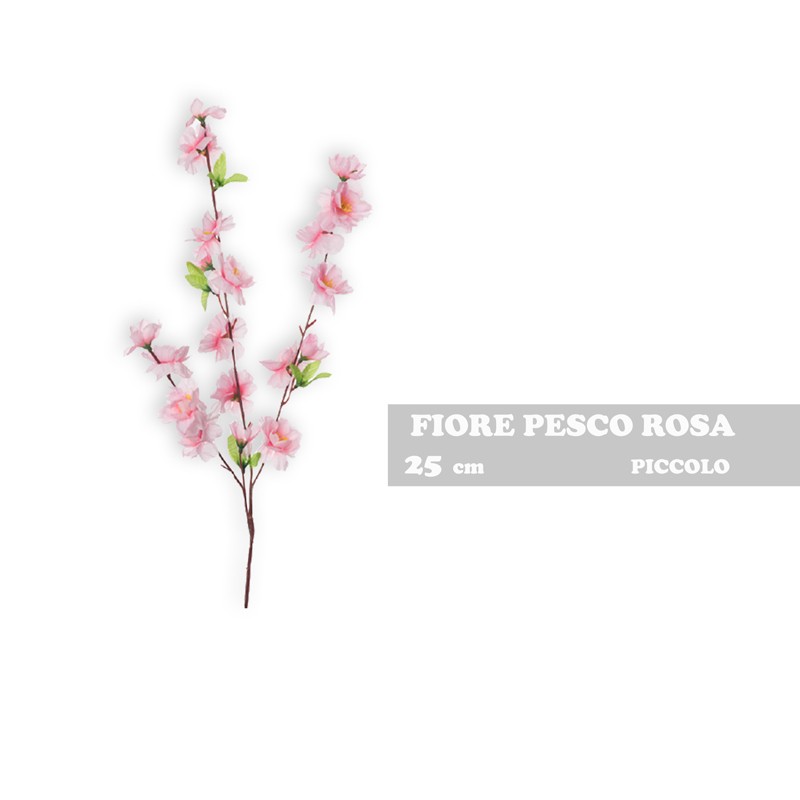 Ramo fiore di pesco rosa artificiale 25cm 2508