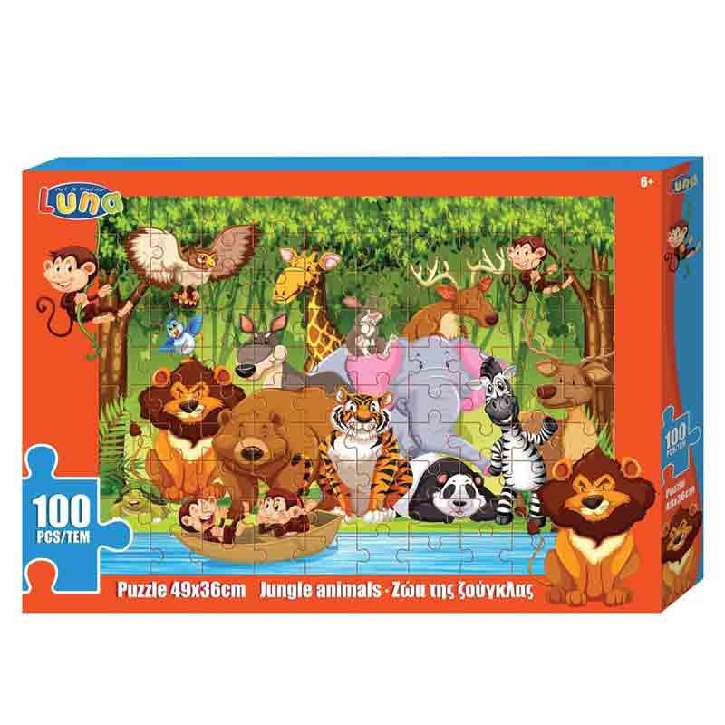 Puzzle animali della giungla 49 cm 100 pezzi 621580
