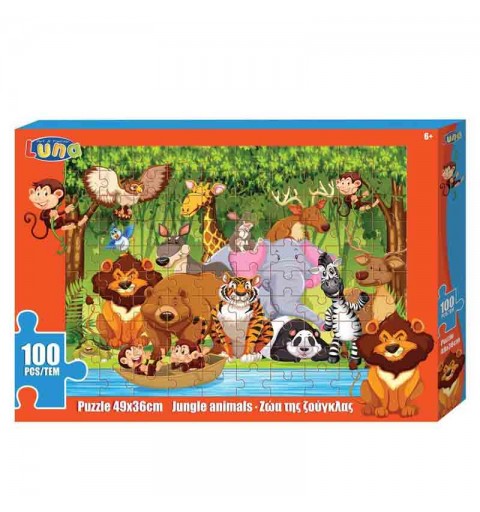 Puzzle animali della giungla 49 cm 100 pezzi 621580
