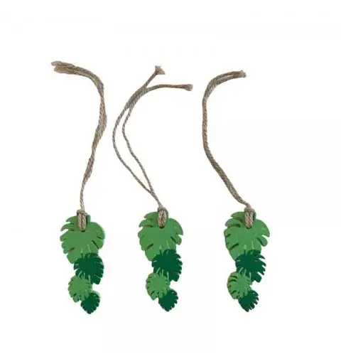 12 applicazioni decorative foglie verdi 5,2 cm 18706