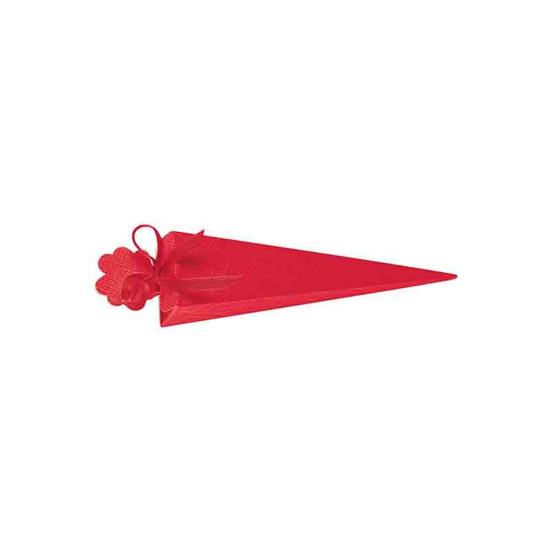 Cono in carta per bomboniera rosso 155 x 40 x 40 mm 13640 ( nastrino non incluso)