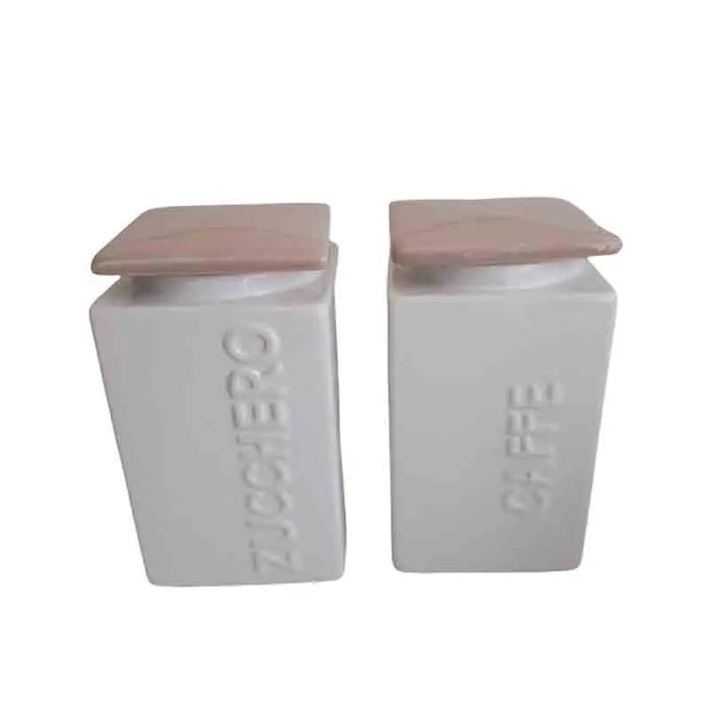 set barattoli forma squadrata caffè e zucchero 82164