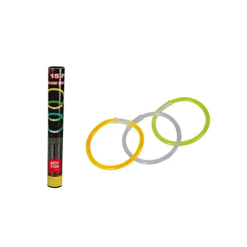 tubo 15 braccialetti luminosi fluo glow 19023