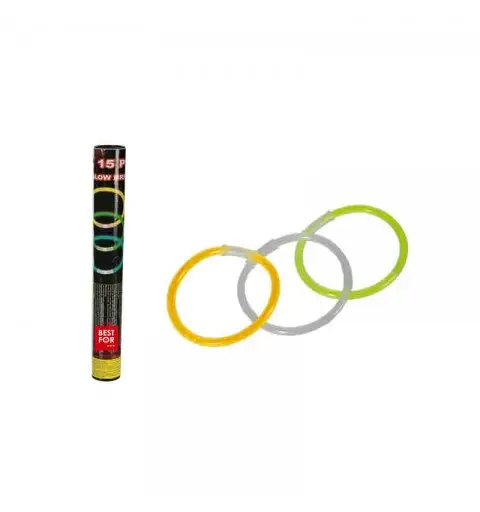 tubo 15 braccialetti luminosi fluo glow 19023