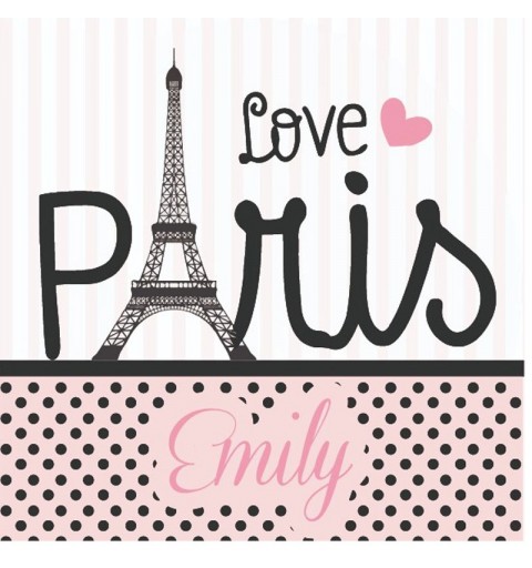 48 ADESIVI LOVE IN PARIS PERSONALIZZABILI