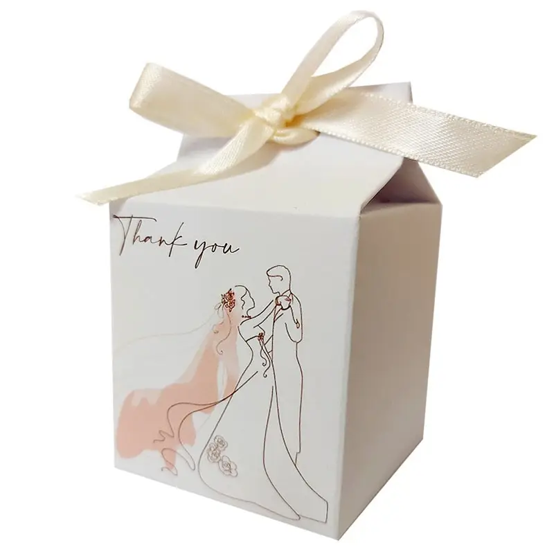 Scatolina in cartoncino milk sposi thank you 5,5 cm  x 6 cm