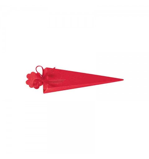Cono in carta per bomboniera rosso 155 x 40 x 40 mm 13640 ( nastrino non incluso)
