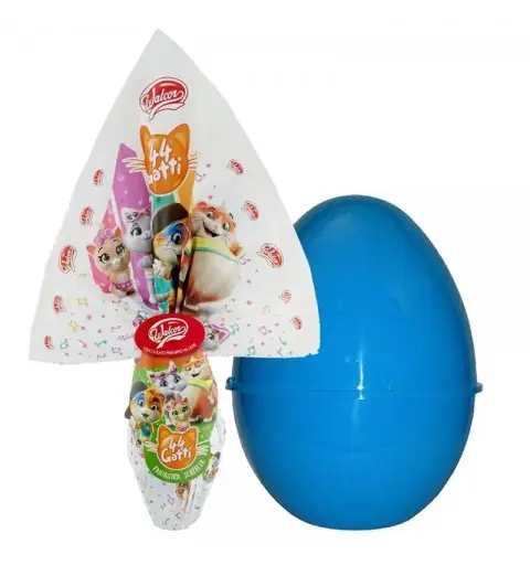 UOVO DI PASQUA 44 GATTI CON GUSCIO CELESTE