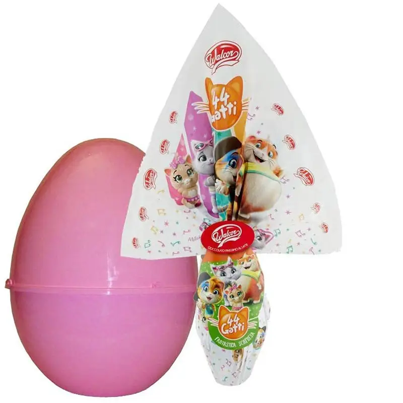 UOVO DI PASQUA 44 GATTI CON GUSCIO ROSA