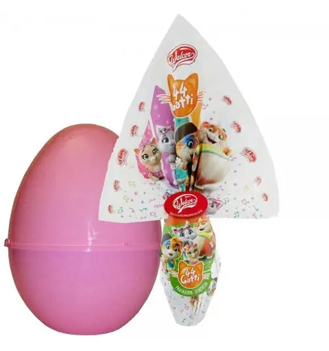 UOVO DI PASQUA 44 GATTI CON GUSCIO ROSA