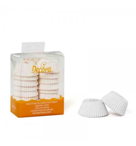 200 Pirottini muffin tinta unita bianchi Ø3,2 X H 2,2 cm00339753