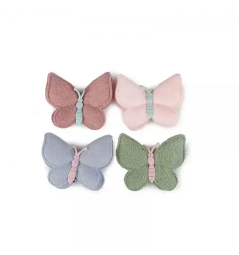 28 farfalle in stoffa decorative colori assortiti