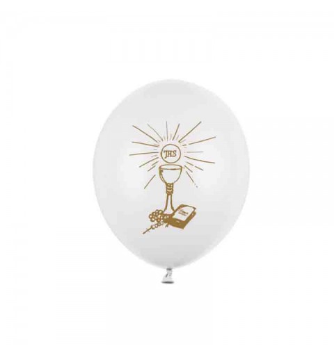 6 Palloncini 27 cm Santa Comunione Bianchi SB12P-109Z-008-6