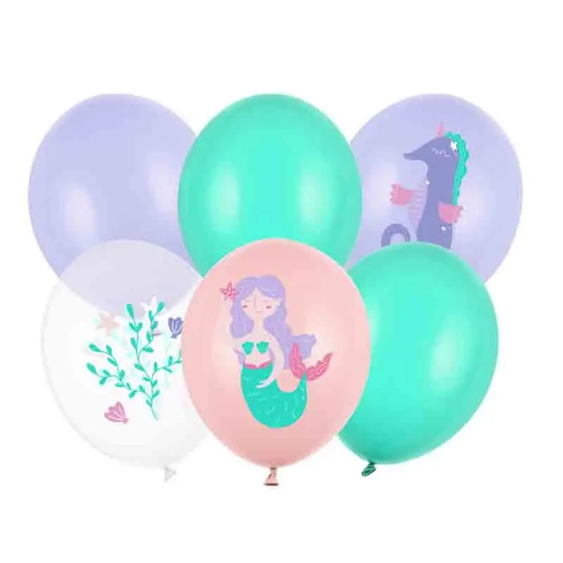 Palloncini 30 cm  Sea World  sirena mix di colori 6 pz. SB14P-323-000-6