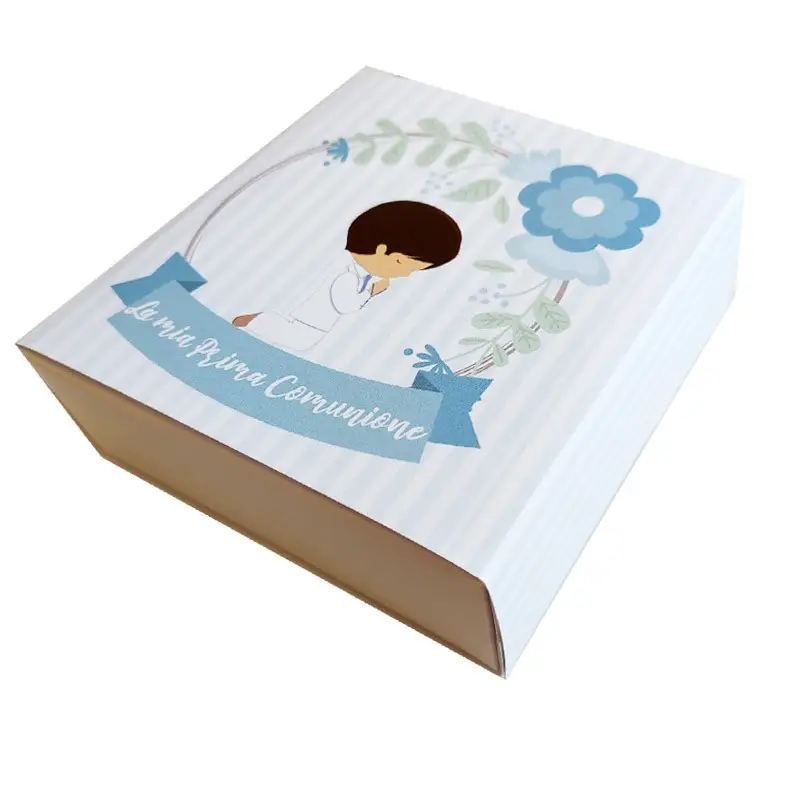Box degustazione portaconfetti Prima Comunione bambino celeste