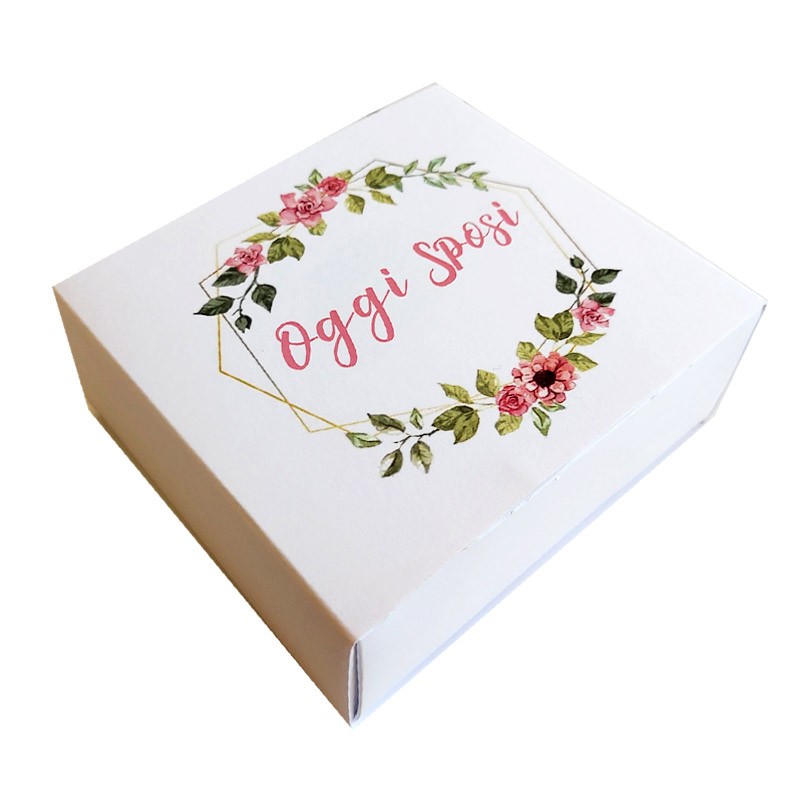 scatola degustazione portaconfetti Matrimonio - oggi sposi floreale