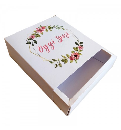scatola degustazione portaconfetti Matrimonio - oggi sposi floreale