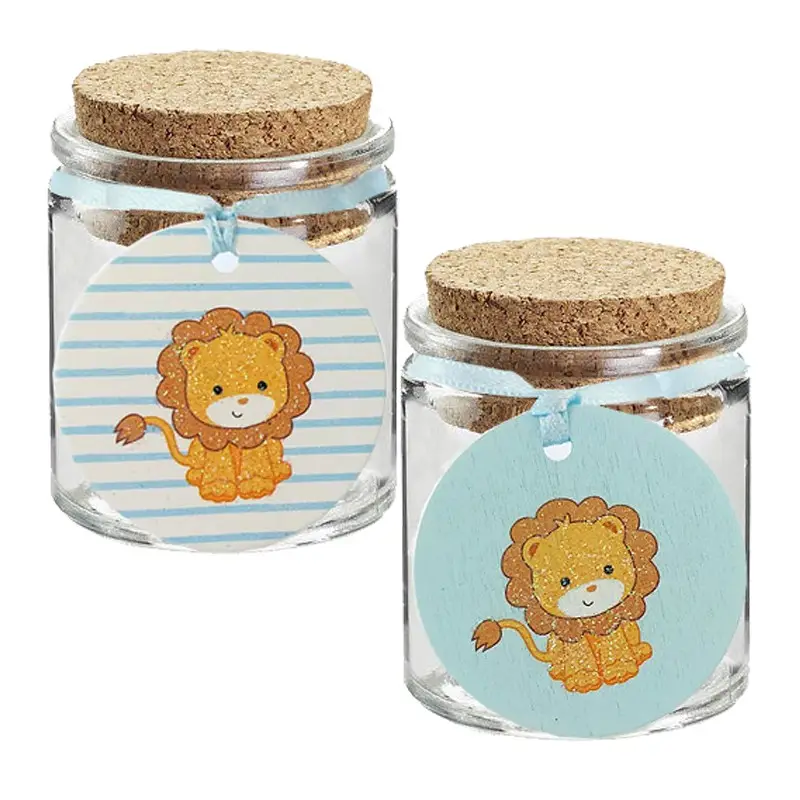 Bomboniere Leoncino con Vasetti in vetro - 12 pz
