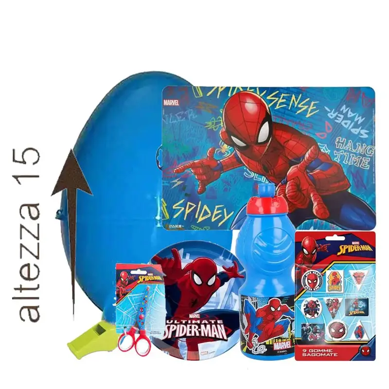 Pasqualone con guscio da 15 cm spiderman con gadget