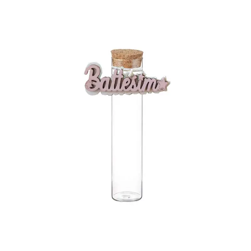 12 Bomboniere Battesimo Bimba con Provette