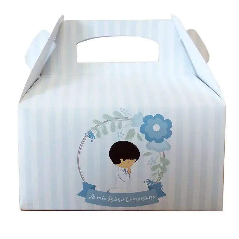 12 Scatoline Per pop corn e caramelle Prima Comunione Bimbo Celeste
