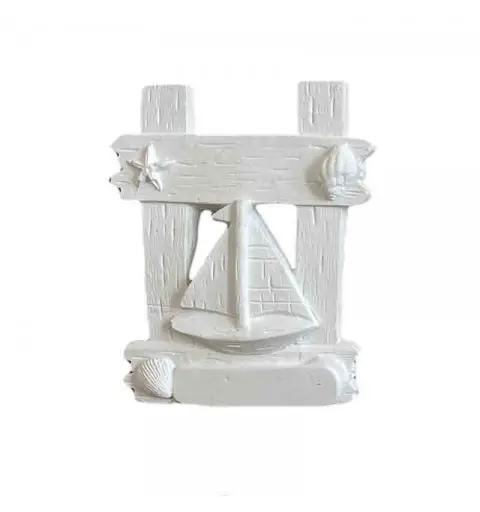gessetto barchetta in quadretto 5 x 6,5 cm BI-MAM07