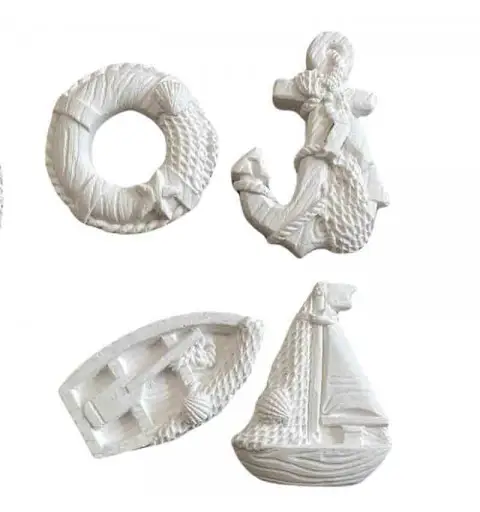 gessetto mod. assortiti barca salvagente ancora 5 cm circa BI-MAM03