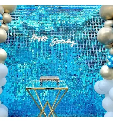 pannello backdrop Paillettes azzurro 1 pz