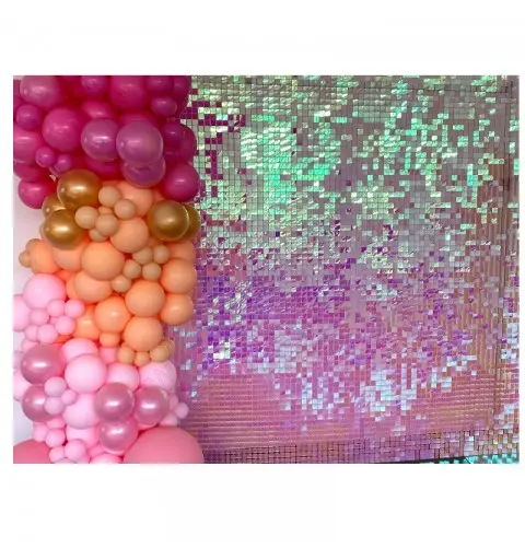 pannello backdrop Paillettes Rosa Iridescente 1pz