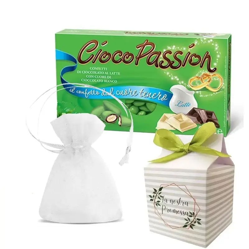 30 SCATOLINE MILK PROMESSA RIGHE CON CONFETTI CIOCOPASSION VERDI
