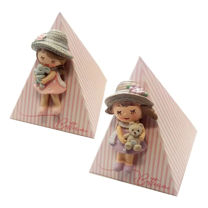 Bomboniere Battesimo Bimba con scatoline Piramide