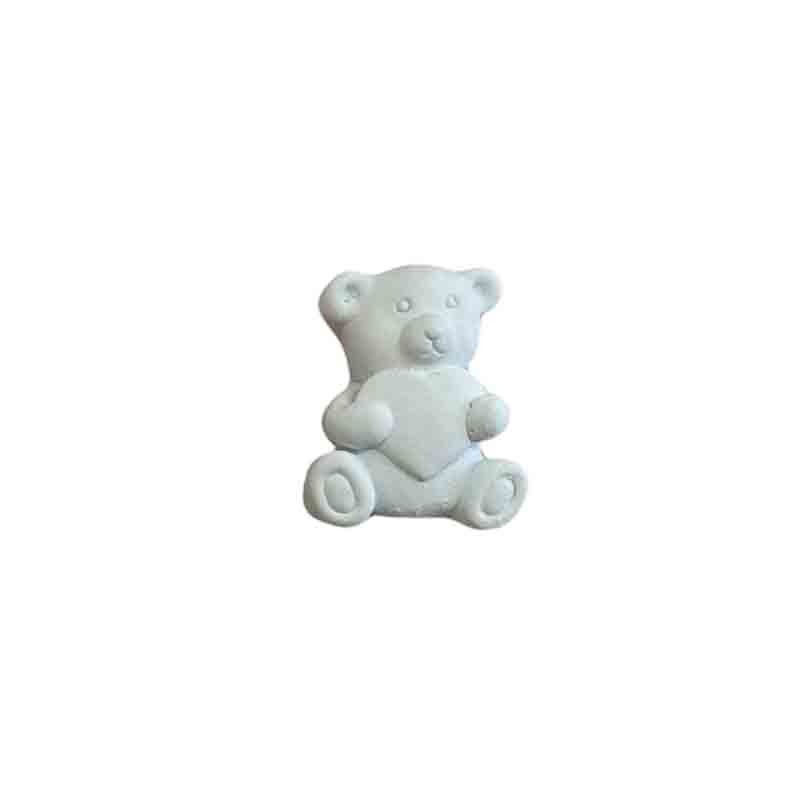 gessetto orsetto con cuore celeste 3,5 cm BI-B035/C