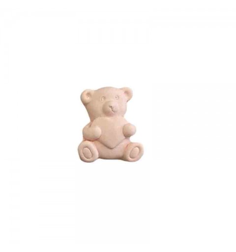gessetto orsetto con cuore rosa 3,5 cm BI-B035/P