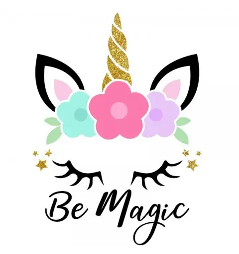 48 ADESIVI UNICORNO BE MAGIC PERSONALIZZABILI