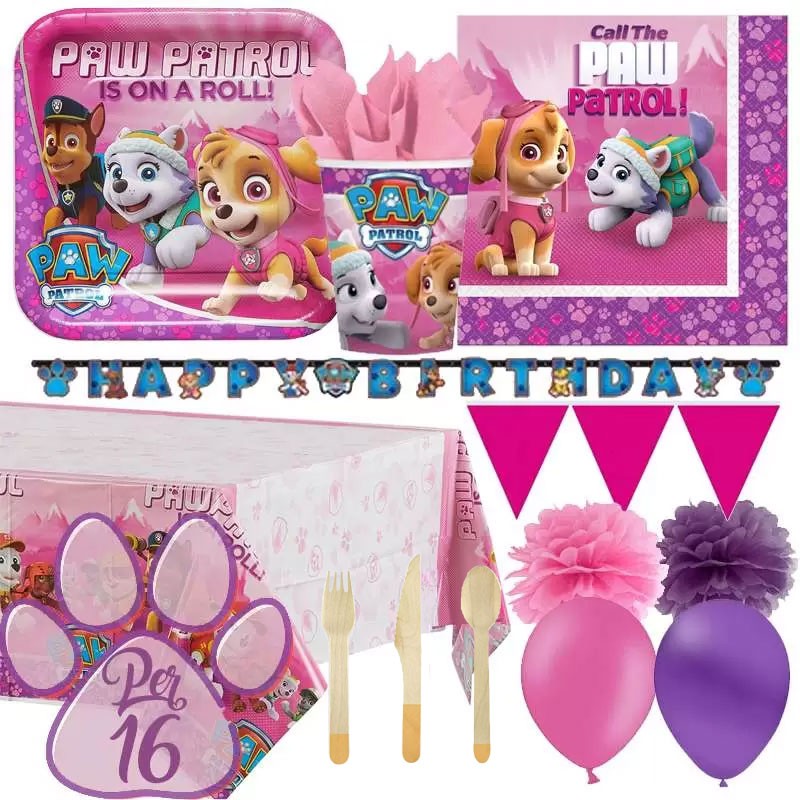 Party box Paw Patrol Rosa per il compleanno del tuo bambino - Annikids