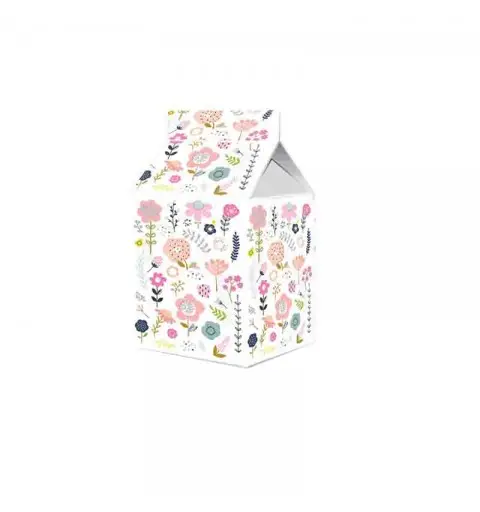 Scatolina in cartoncino milk fiori / primavera 5,5 cm  x 6 m