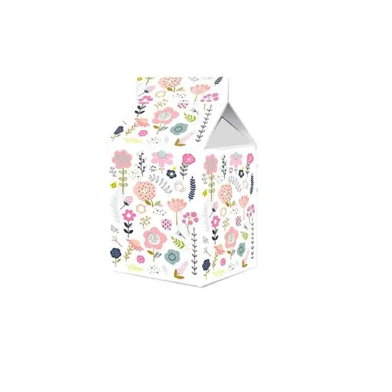 Scatolina in cartoncino milk fiori / primavera 5,5 cm  x 6 m