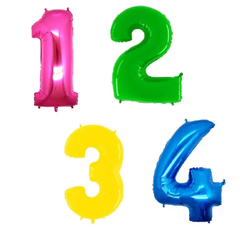 4 PALLONCINI LETTERE ALFABETO FOIL