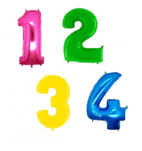 4 PALLONCINI LETTERE ALFABETO FOIL