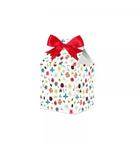 Scatolina in cartoncino milk prato fiorito 5,5 cm  x 6 m