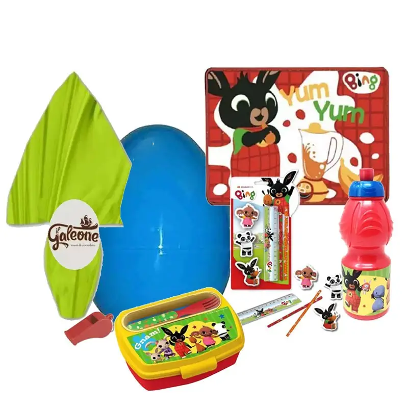 Pasqualone con guscio da 40 cm bing con gadget + uovo di cioccolato 500 gr