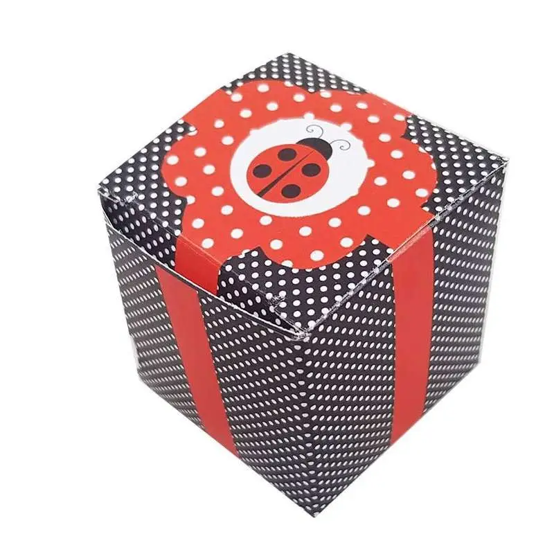 SCATOLINA COCCINELLA POIS A CUBETTO - 1 PZ