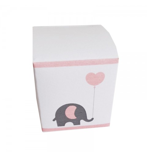 scatolina cubo elefantino rosa 5,5 cm