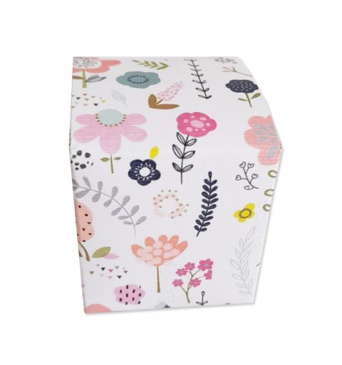 scatolina cubo girly tema floreale 5,5