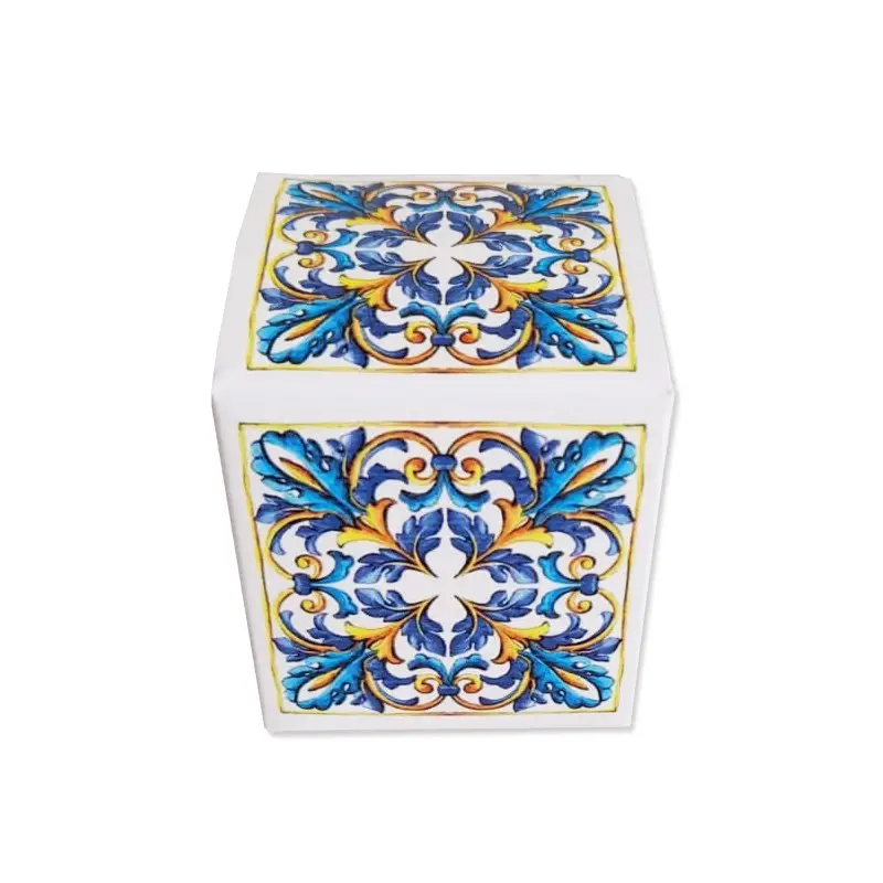 scatolina cubo maioliche amalfi 5,5 cm